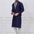 Navy blue silk premium designer festive wear kurta pyjama set
