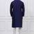 Navy blue silk premium designer festive wear kurta pyjama set