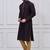 Dark purple silk premium designer festive wear kurta pyjama set