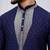 Navy blue silk premium designer festive wear kurta pyjama set