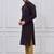 Dark purple silk premium designer festive wear kurta pyjama set