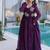 Purple Crunchy with Beads embroidery-work long kurti