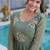 Green Crunchy with Beads embroidery-work long kurti