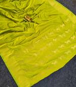 Lime Zari Woven Work Art Silk Saree