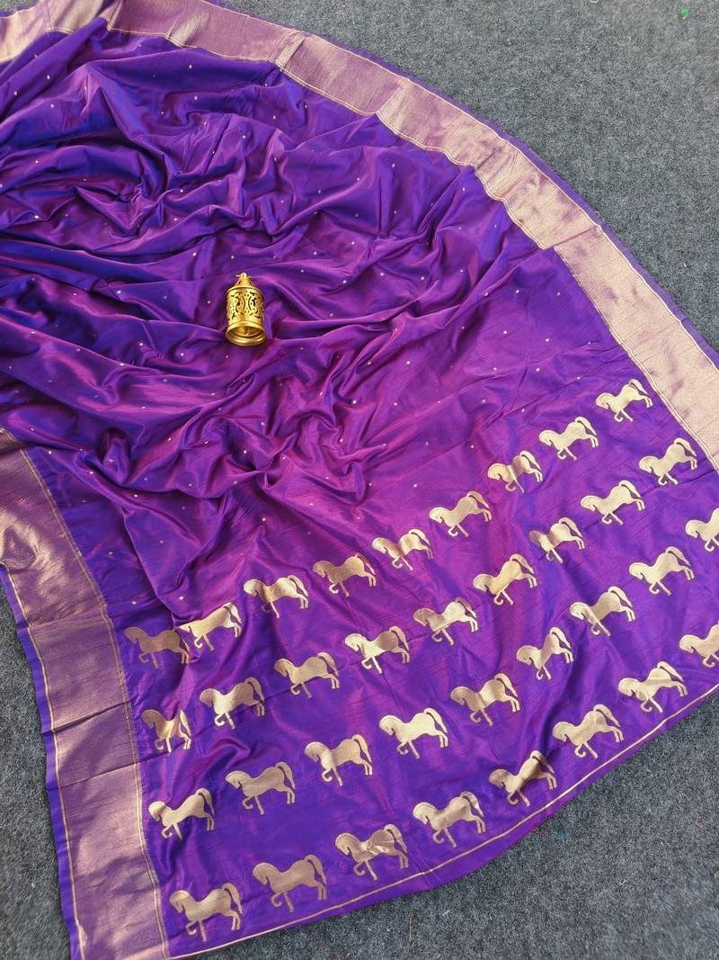 Purple Color Zari woven  Work Silk Saree