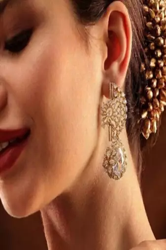 Celestial cascade polki chand drop earrings