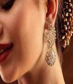Celestial cascade polki chand drop earrings