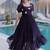 Purple Fendi Silk With Beads Embroidery Work Long Kurti