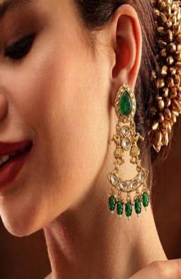 Emerald royal jharokha drop earrings 1