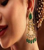 Emerald royal jharokha drop earrings