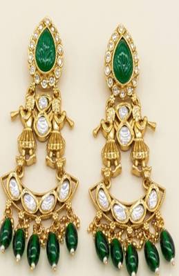 Emerald royal jharokha drop earrings 2