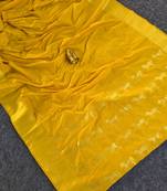 Yellow Zari Woven Work Art Silk Saree