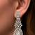 Silver-tone crystal chandelier statement earrings