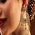 Blue polki kundan studded drop vine necklace set