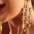 Geometric kundan chandelier earrings