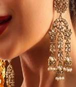 Antique gold & polki jhumka dangler earrings