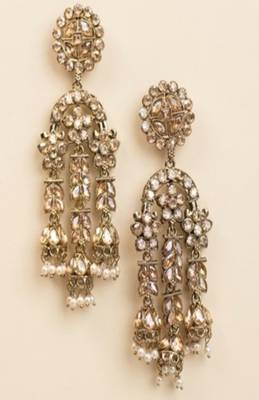 Antique gold & polki jhumka dangler earrings 2