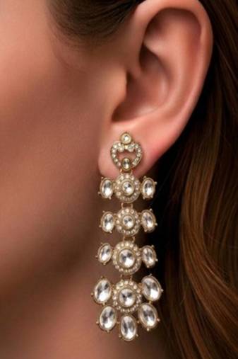 The noor-ul-ain tiered polki dangles