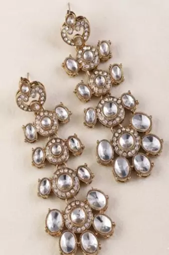 The noor-ul-ain tiered polki dangles