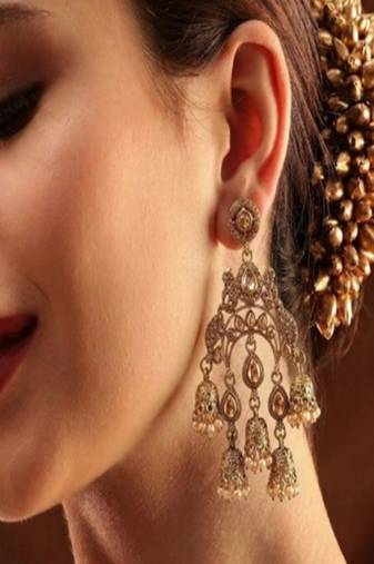 The royal gulistaan triple-tier jhumkas