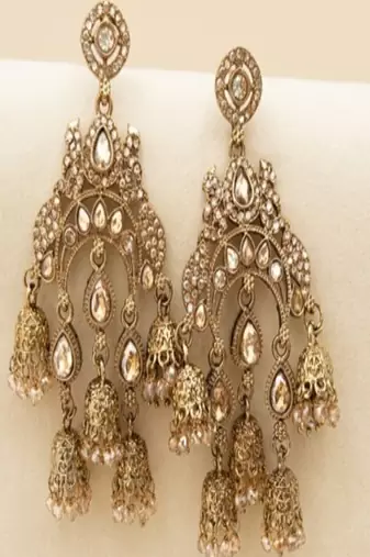 The royal gulistaan triple-tier jhumkas
