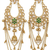 Blue polki kundan studded drop vine necklace set