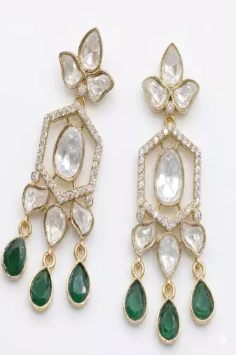 The emerald hexa-luxe drop earrings