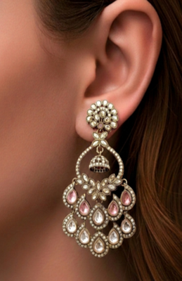 The gulabi noor chandbali jhumkas 1