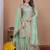 Green pista silk  party wear embroidery sharara  suit set