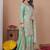 Green pista silk  party wear embroidery sharara  suit set