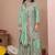 Green pista silk  party wear embroidery sharara  suit set