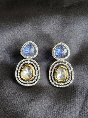 blue sterling silver earrings with ad design work 2