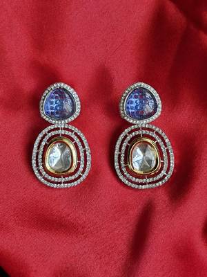 blue sterling silver earrings with ad design work 3