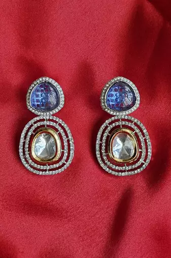 blue sterling silver earrings with ad design work