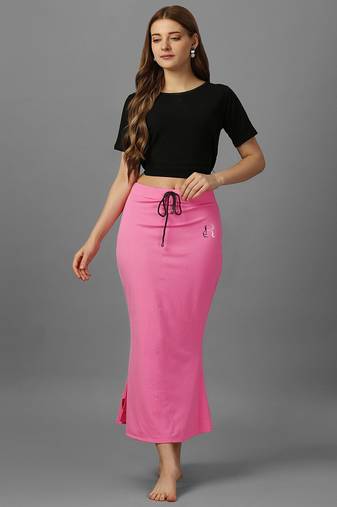 pink blended saree shapewear with mermaid cut fit
