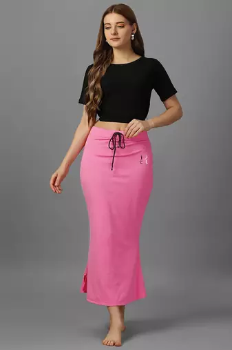 pink blended saree shapewear with mermaid cut fit