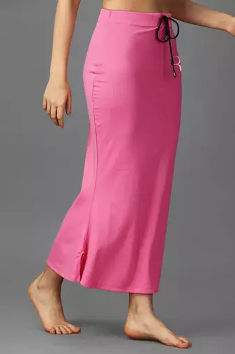 pink blended saree shapewear with mermaid cut fit