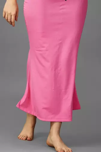 pink blended saree shapewear with mermaid cut fit