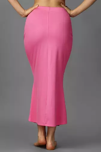 pink blended saree shapewear with mermaid cut fit