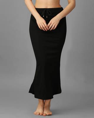 black blended saree petticoat with fish cut style 2