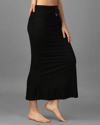 black blended saree petticoat with fish cut style 3