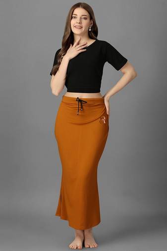 brown blended saree shapewear with mermaid cut fit