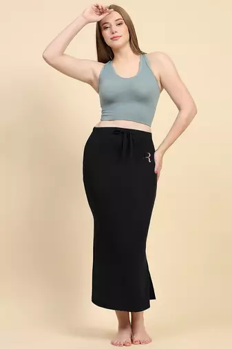 black blended saree shapewear with mermaid cut design