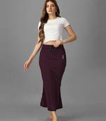 wine lycra blend saree shapewear with mermaid fit