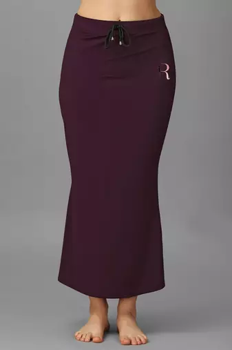 wine lycra blend saree shapewear with mermaid fit