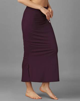 wine lycra blend saree shapewear with mermaid fit 4