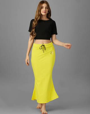yellow blended saree shapewear with mermaid cut design 1