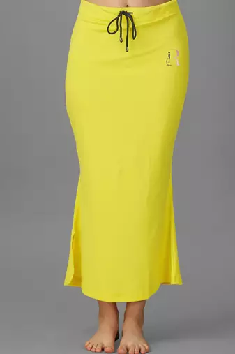 yellow blended saree shapewear with mermaid cut design