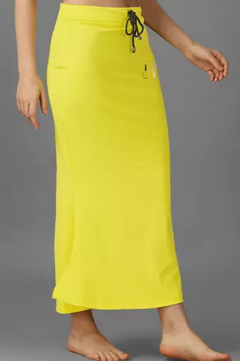 yellow blended saree shapewear with mermaid cut design