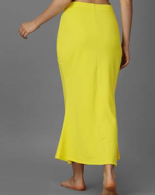 yellow blended saree shapewear with mermaid cut design 4